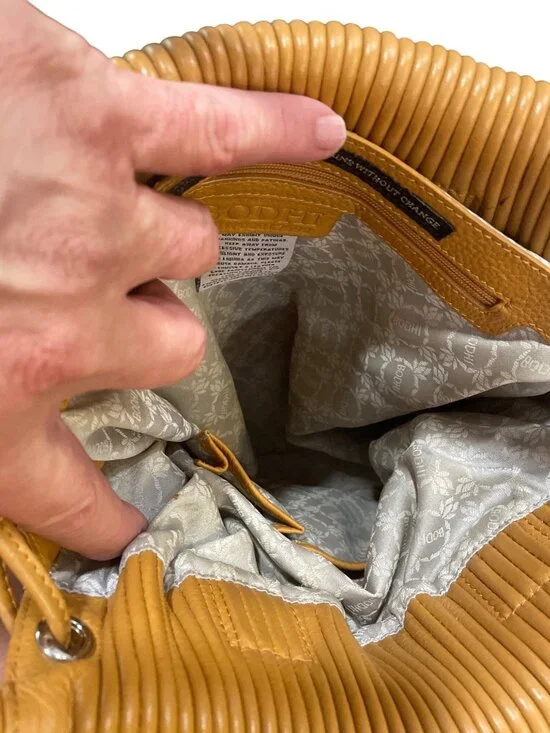 Bodhi wms handmade mustard leather large hobo shoulder bag 13'x13" SKU 10,014 - Picture 16 of 16